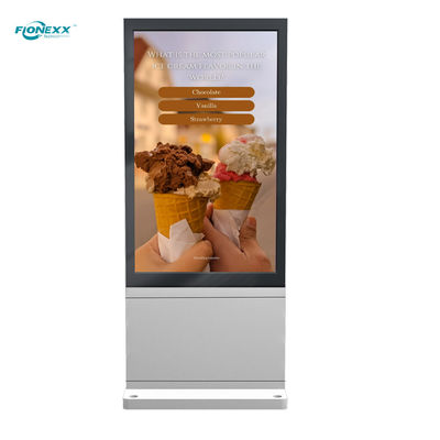 Guter Preis 43 Zoll Silber AD Board Outdoor Lüfterlos vertikaler digitaler Totem Online