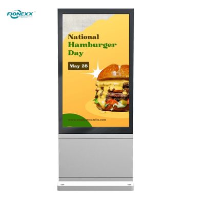 Guter Preis 49 Zoll Silber Android Outdoor Lüfterlos vertikaler digitaler Totem Online