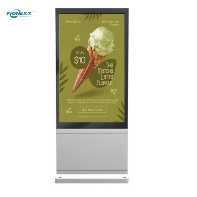 Guter Preis 55 Zoll Silber AD Board Outdoor Lüfterlos vertikaler digitaler Totem Online