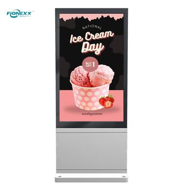 Guter Preis 55 Zoll Silber Fenster Außen Lüfterlos vertikaler digitaler Totem Online