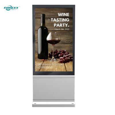 Guter Preis 55 Zoll Silber Android Outdoor Lüfterlos vertikaler digitaler Totem Online