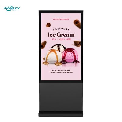 Guter Preis 65 Zoll schwarzes AD-Board Außenventilatorloses vertikales digitales Totem Online