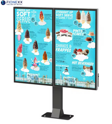 Guter Preis Drive-Through-Kiosk Selbstfahrende Bestellung Digital Signage 55 Zoll Dual-Screen Witterungsdichtes Outdoor Drive-Through-Bestellmaschine Online