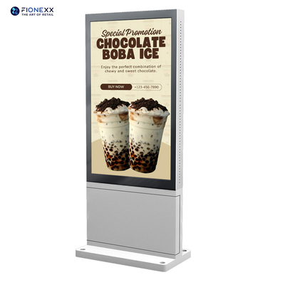 Guter Preis Dauerhafte 75 Zoll Outdoor-Digital Totem Silber Schalen glatte Erscheinung Online