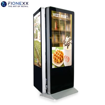 Guter Preis Hochauflösende 55-Zoll-Doppelseitige Bodenstand Kiosk für Innenwerbung CMS Fernbedienung LCD Digital Signage Und Displays Doppelseitiges Display verbessert die Sichtbarkeit Online