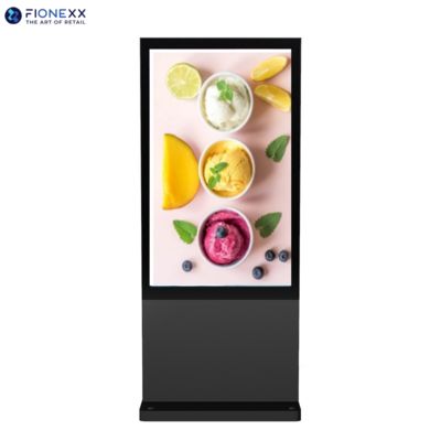 Guter Preis 49 Zoll schwarze Fenster Außenventilatorlos vertikaler digitaler Totem Außen Langlebiger Werbebildschirm Online