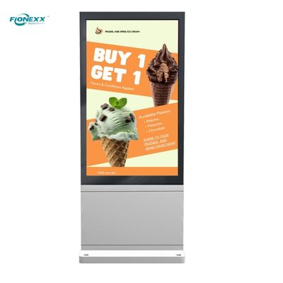 Guter Preis 49 Zoll Silber Fenster Außenventilatorlos vertikaler digitaler Totem Online
