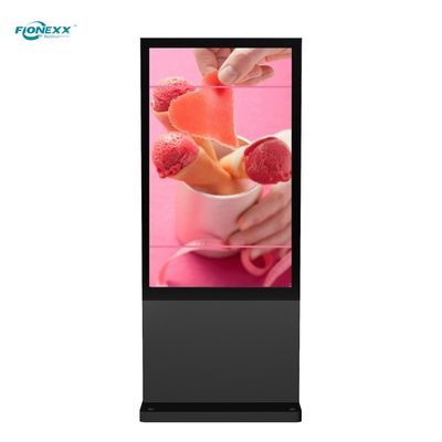 Guter Preis 75 Zoll schwarz Android Outdoor Ventilatorlos vertikaler digitaler Totem Online