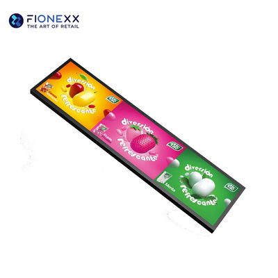Flexible Werbetafeln Netzwerk Innenbereich Streckbar Digital Signage LCD-Display Regal Werbebildschirm Im Supermarkt