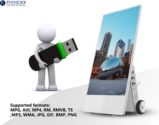 Außen IP65 Batteriebetriebene Digital Signage 43 Zoll wasserdichte LCD-Bildschirme Plakat