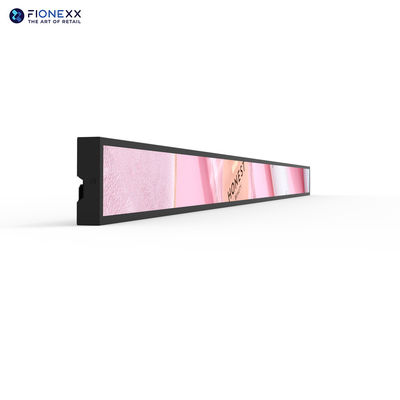 Guter Preis Künstlerische digitale Beschilderung Flexible Werbe-Anzeigetafel Netzwerk Indoor Stretched Bar Digital Signage LCD-Display Regalwerbung Display im Supermarkt Online