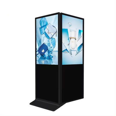 Guter Preis Hochauflösende 55-Zoll-Doppelseitige Bodenstand Kiosk für Innenwerbung CMS Fernbedienung Online