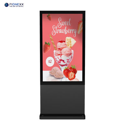 Guter Preis 65 Zoll 4K Digitales Display Totem Indoor Freistehender Kiosk Werbebildschirm Online