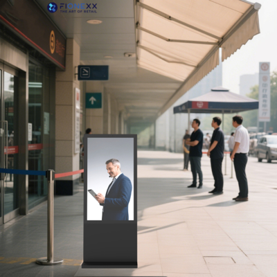 Guter Preis Schwarz Android Outdoor Lüfterlos vertikal digitaler Totem angepasstes Material Outdoor Display Bildschirm Outdoor Digital Signage Online