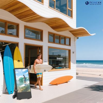 IP55 Hochhelligkeit HD-Bildschirm Außenbereich Batteriebetriebene Digitale Beschilderung Batteriebetriebene Digitale Beschilderung 43 Zoll