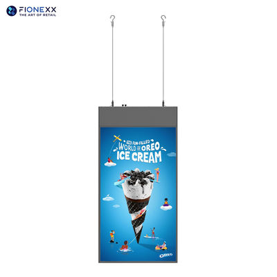 Guter Preis Doppelseitiges TFT-LCD 1080p Hängende digitale Beschilderung 43/49/55 Zoll Schwarz 700+700nits Online