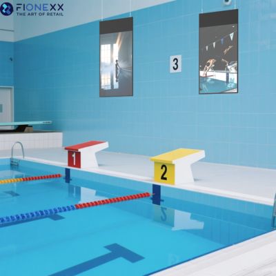 Guter Preis 49-Zoll-Hängende Digital Signage-Bildschirme Doppelseitig 700-Nitz Einzelhandelsdesign Online