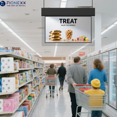 Guter Preis 43 Zoll Ultra-Slim-Doppelseitiges Hängedisplay im Querformat mit Glasrand-Hängedisplay Online